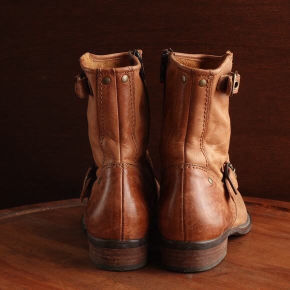 Paul Green Boots WMS SZ UK 5 US 7.5 Brown Munchen Nathan Leather Moto Ankle Zip - Picture 7 of 16